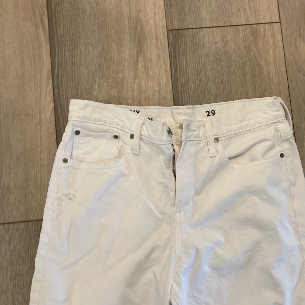 J. Crew Slouchy boyfriend jean White with distressing - Picture 4 of 8